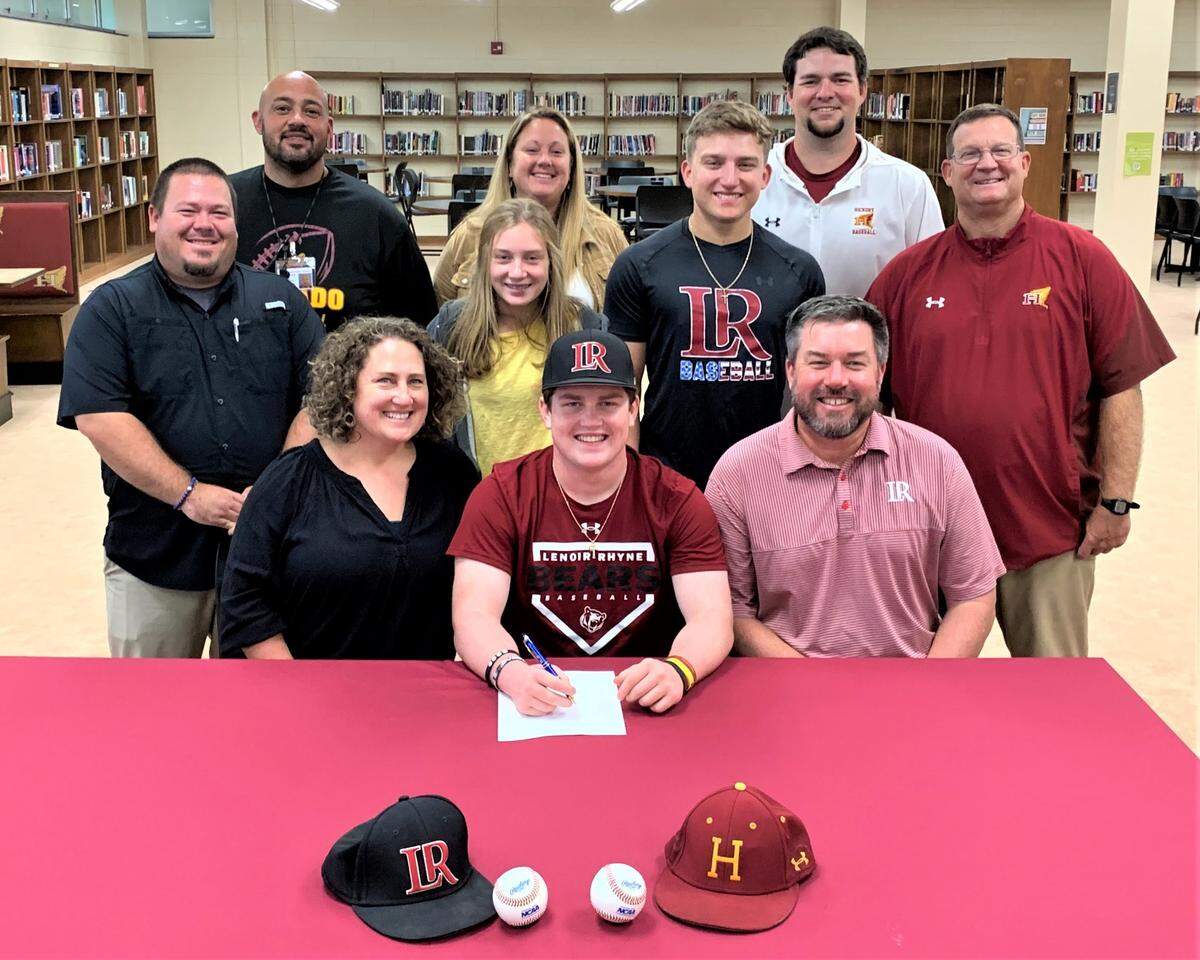 Hickory’s Henry Stewart signed with Lenoir-Rhyne baseball Wednesday