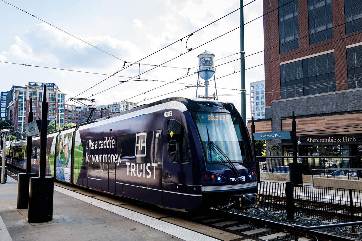 The East/West Blvd Blue Line stop in South End on Tuesday, June 30, 2026.