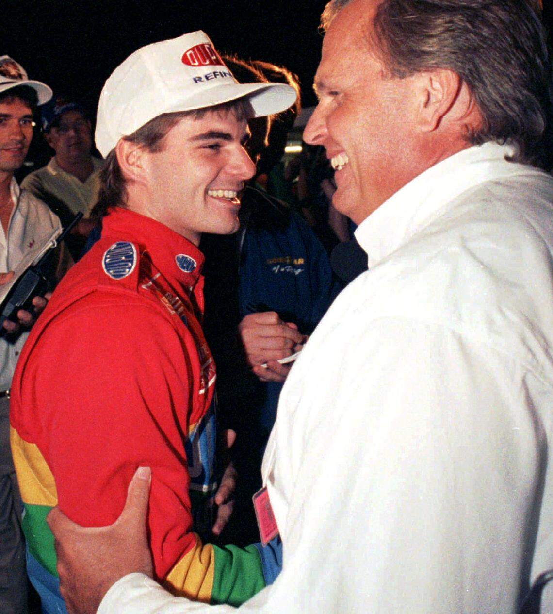 Jeff Gordon, left, and Hendrick Motorsports owner Rick Hendrick won plenty at Charlotte Motor Speedway, including five races and nine poles.