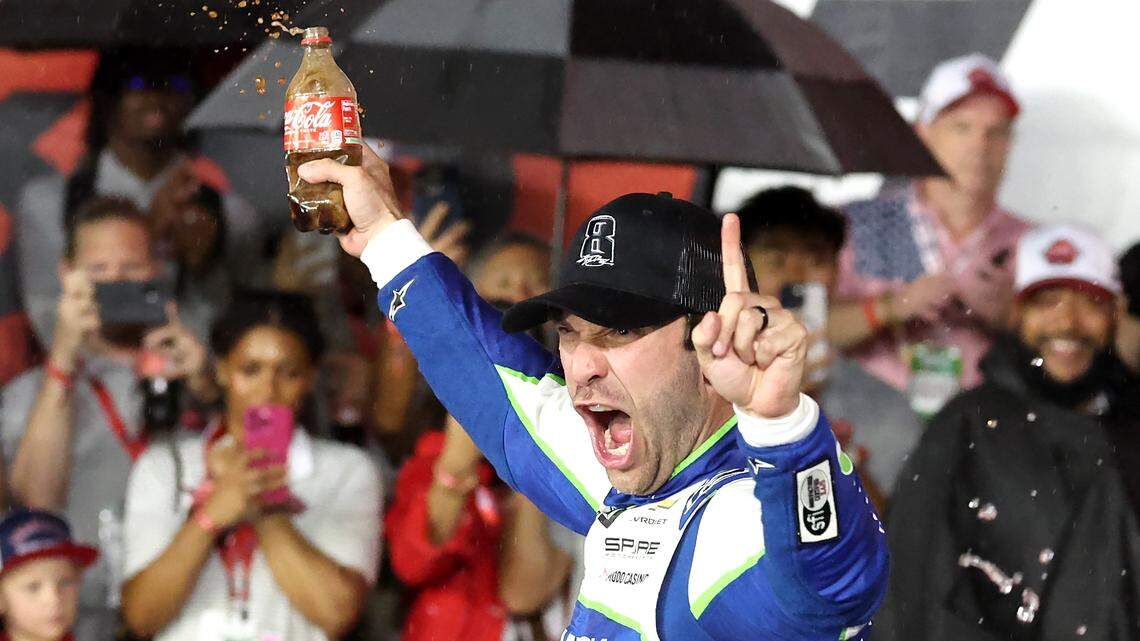 Big gamble from Daniel Suárez pays off with NASCAR Coca-Cola 600 win in Charlotte