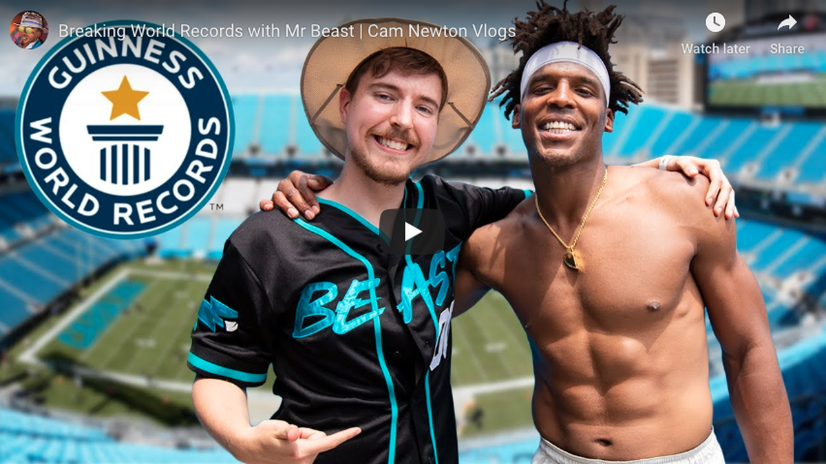 Mr Beast and Cam Newton