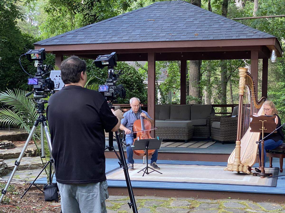 Bob Rydel recording CSO al Fresco.