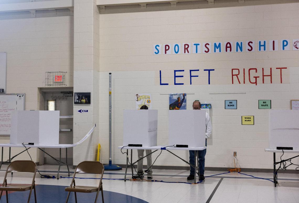 Voting at Myers Park Traditional Elementary School in Charlotte, N.C., on Tuesday, November 7, 2023.