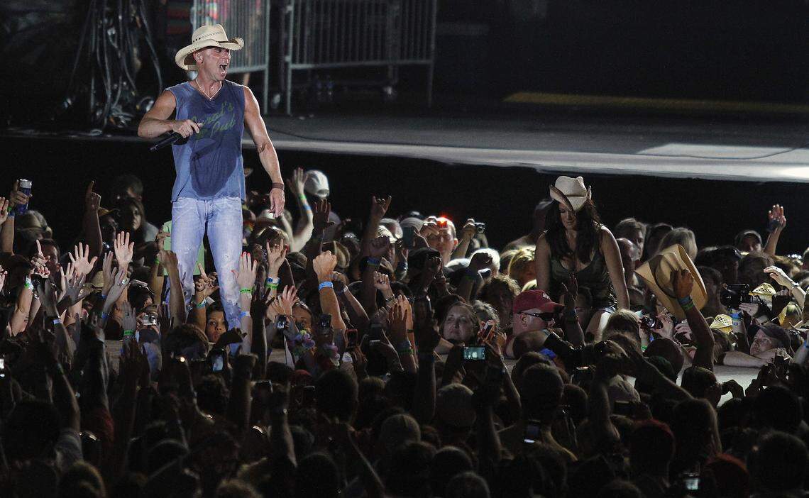 Kenny Chesney performs at his 2012 show at Bank of America Stadium.