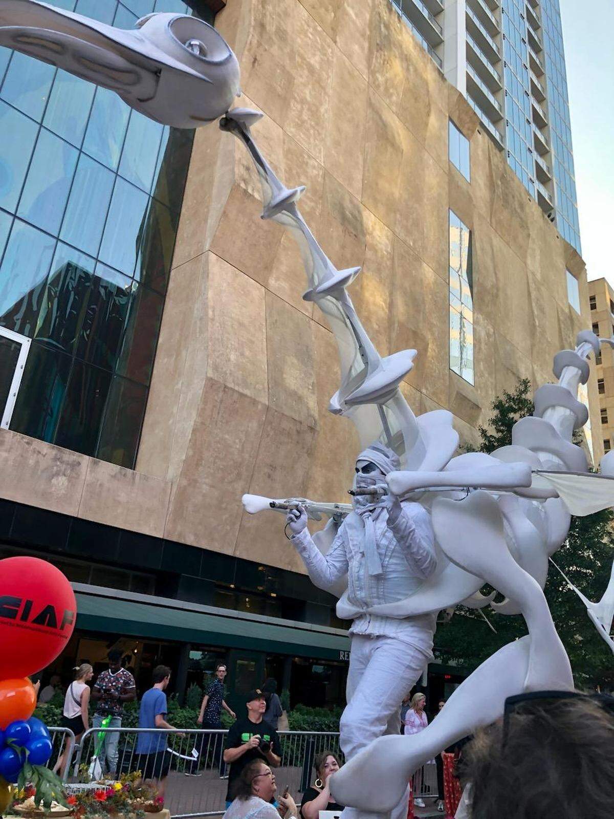 The new Charlotte International Arts Festival runs through Oct. 2 with more than 200 events. Seen here in uptown are 14-foot-tall Birdmen street performers from the Netherlands.