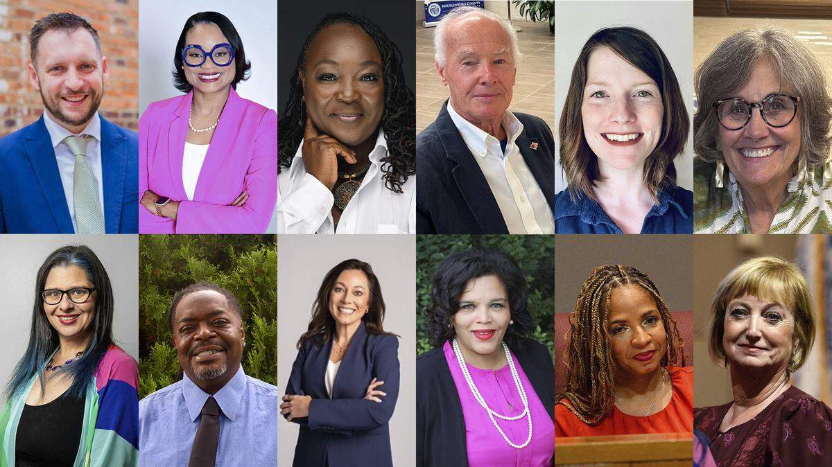 School board candidates in 2025 include, from left: (top row), Justin Shealy, District 6; Charlitta Hatch, District 1; Toni Emehel, District 6; Bill Fountain, District 1; Jillian King, District 4; Cynthia Stone, District 5. From left: (bottom row), Melissa Easley, District 1; Juanrique Hall, District 2; Anna London, District 6; Shamaiye Haynes, District 2; Stephanie Sneed, District 4; Lisa Cline, District 5. Not pictured: Robert L. Edwards, District 4 and Gregory “Dee” Rankin, District 3.