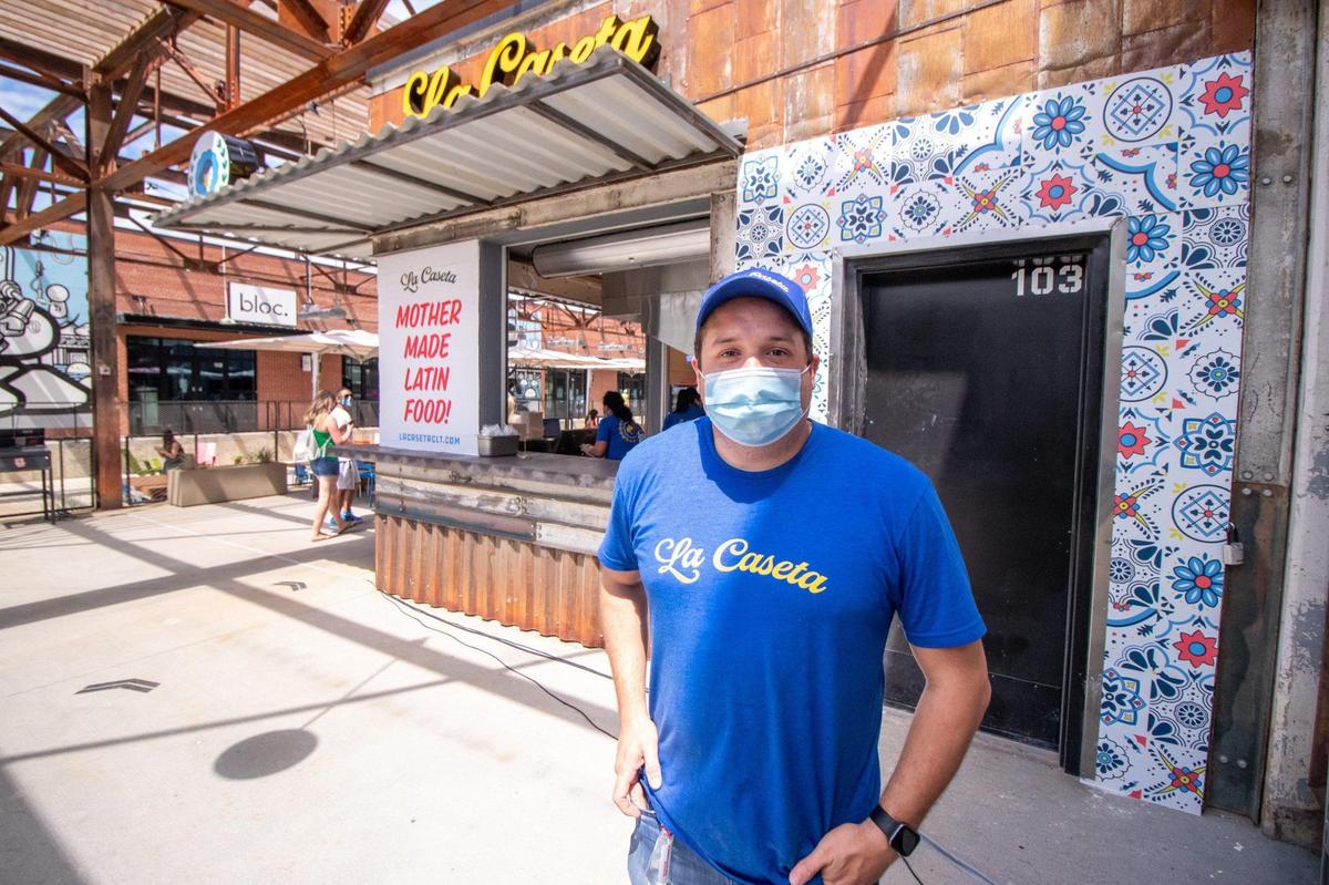 In June 2020, Dalton Espaillat opened La Caseta at Camp North End’s new food stalls on Keswick Avenue. It is inspired by his wife’s mother’s cooking.