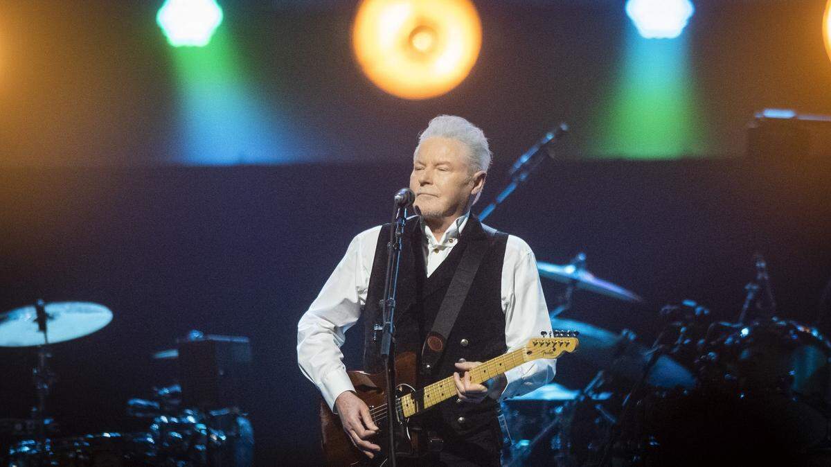 The Eagles’ Don Henley performs “Life in the Fast Lane” during the “Hotel California 2022” tour at the Spectrum Center in Charlotte in February 2022.