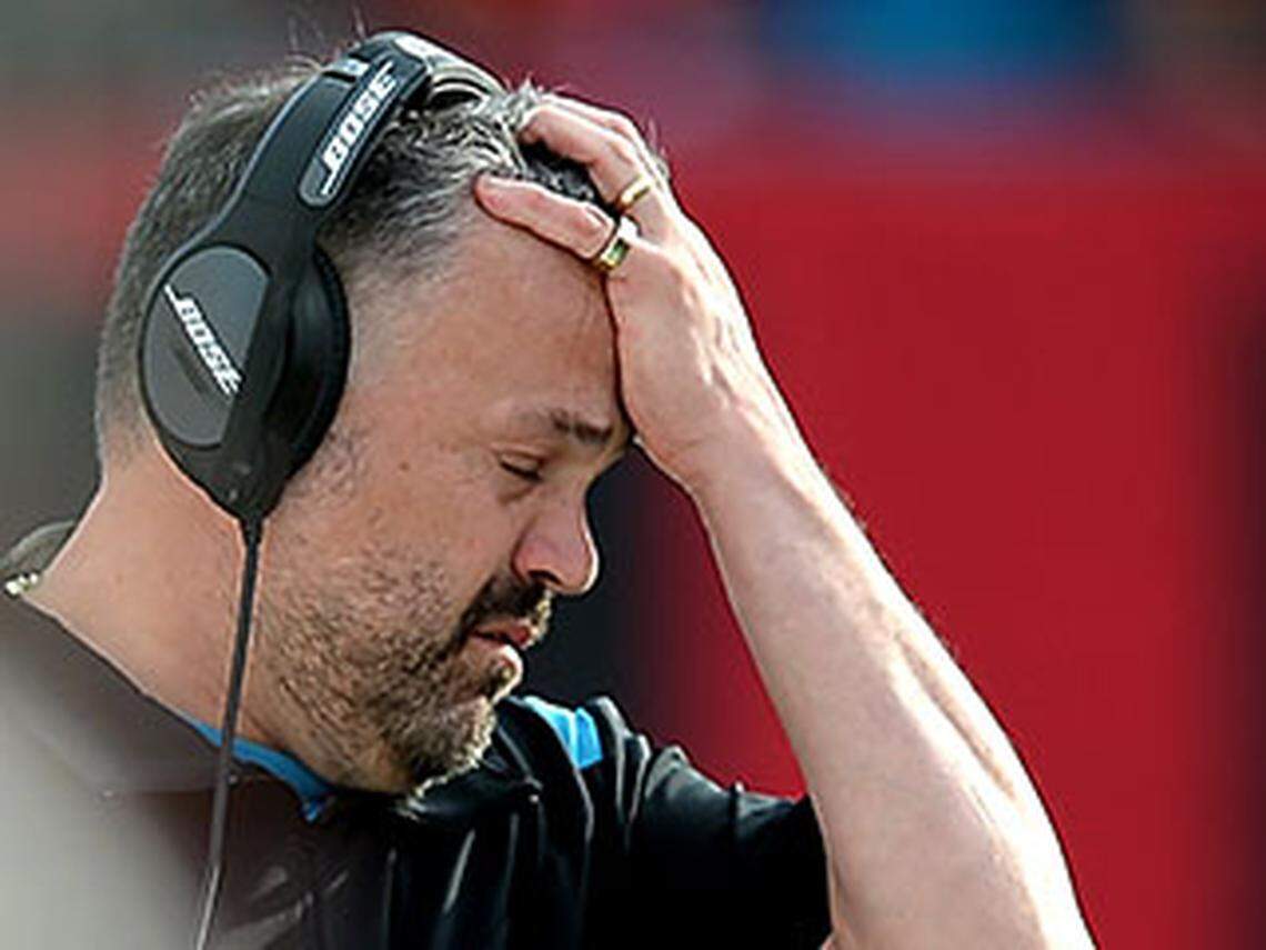 Former Carolina Panthers head coach Matt Rhule was 11-27 during his time with the team.