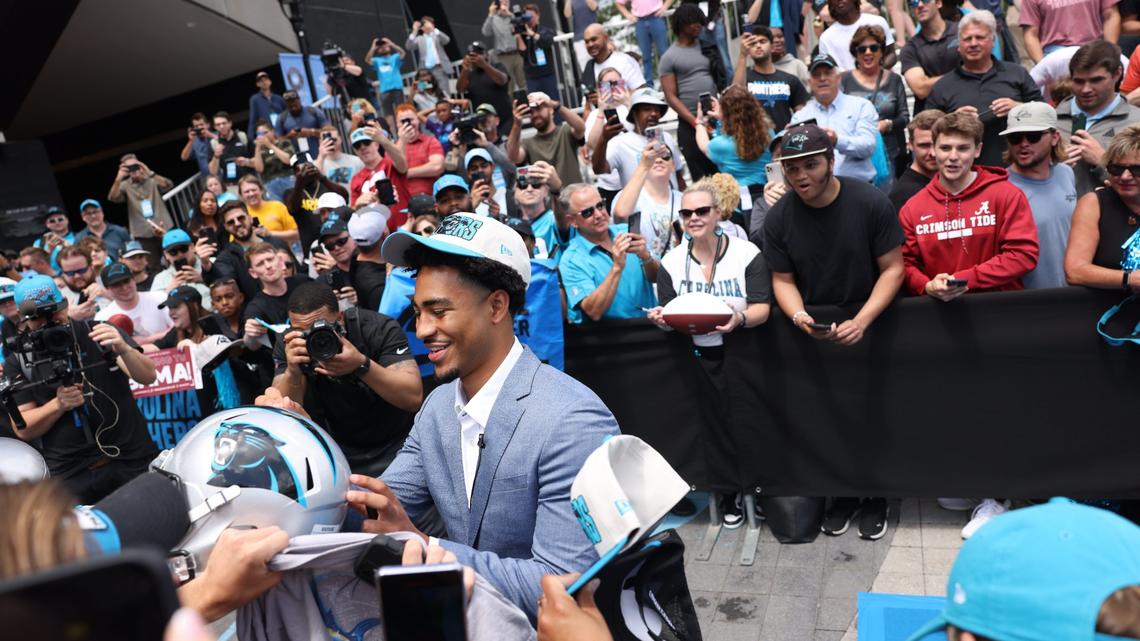 ‘This is surreal’: New Panthers quarterback Bryce Young arrives in Charlotte