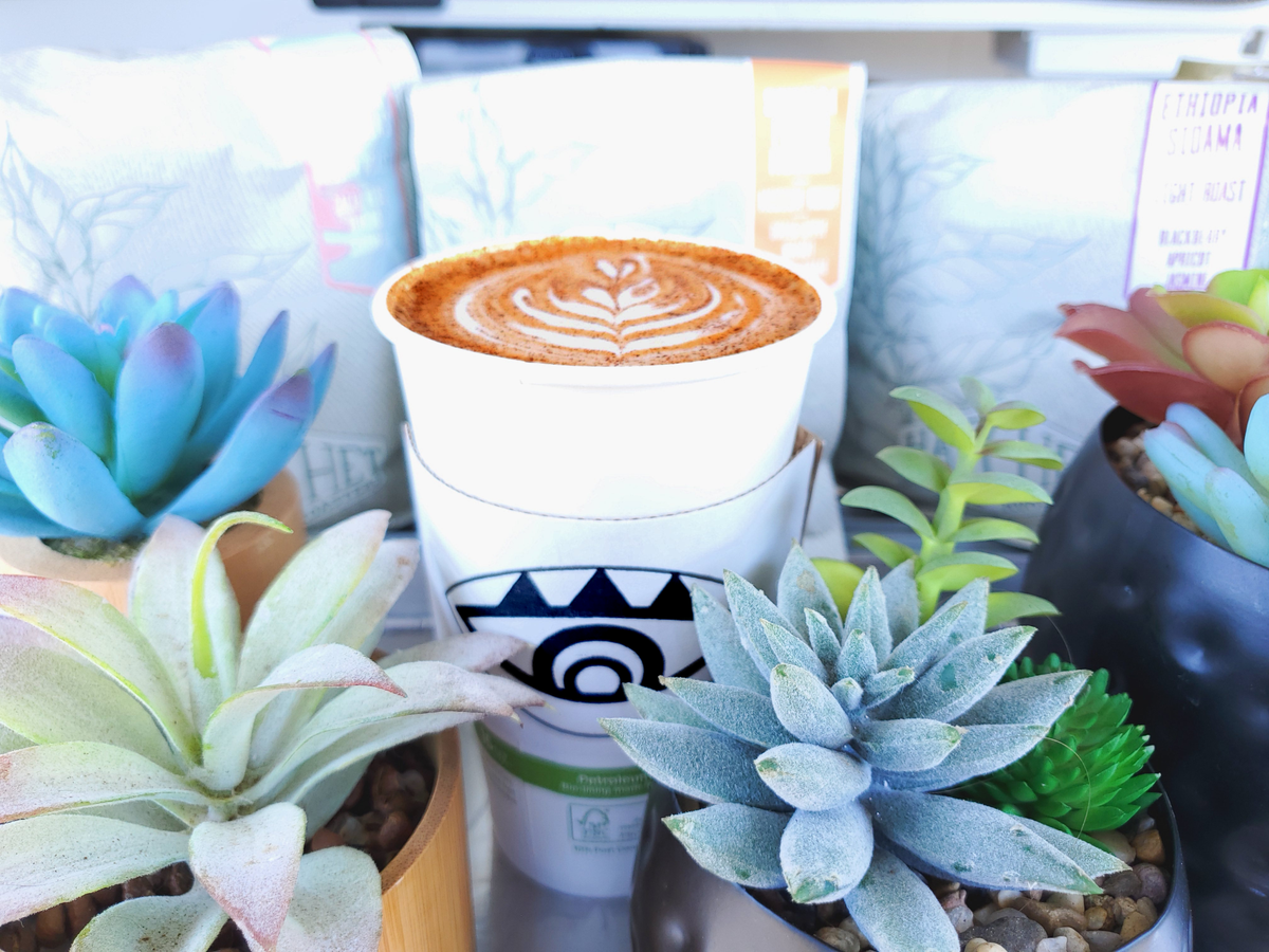 At Third Eye Coffee, enjoy your PSL with a Pumpkin Spice Cake donut.