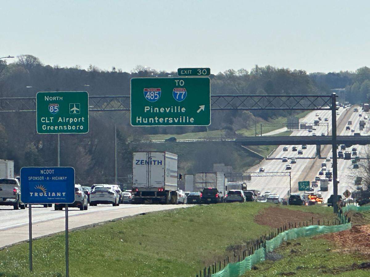 Traffic near Exit 30 on Interstate 85 was backed up after a vehicle crash.