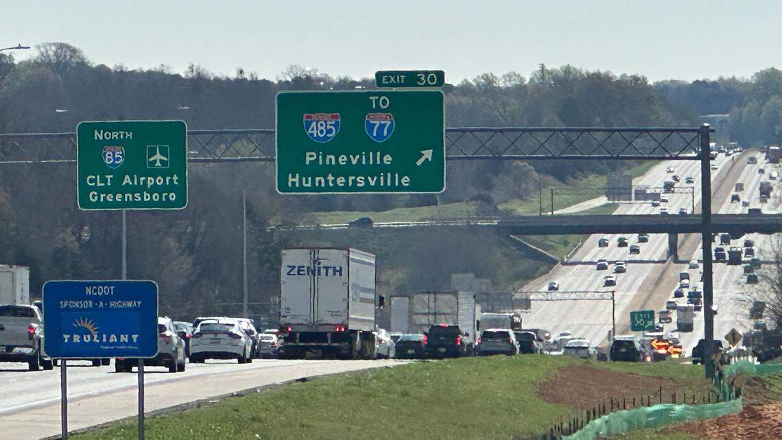 Belmont police chase that ended in crash on I-85 closed lanes and caused backup
