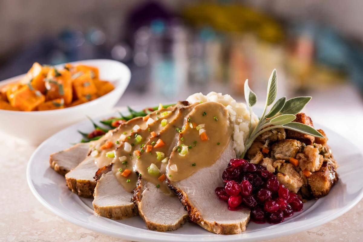 Eddie V’s Thanksgiving plate.