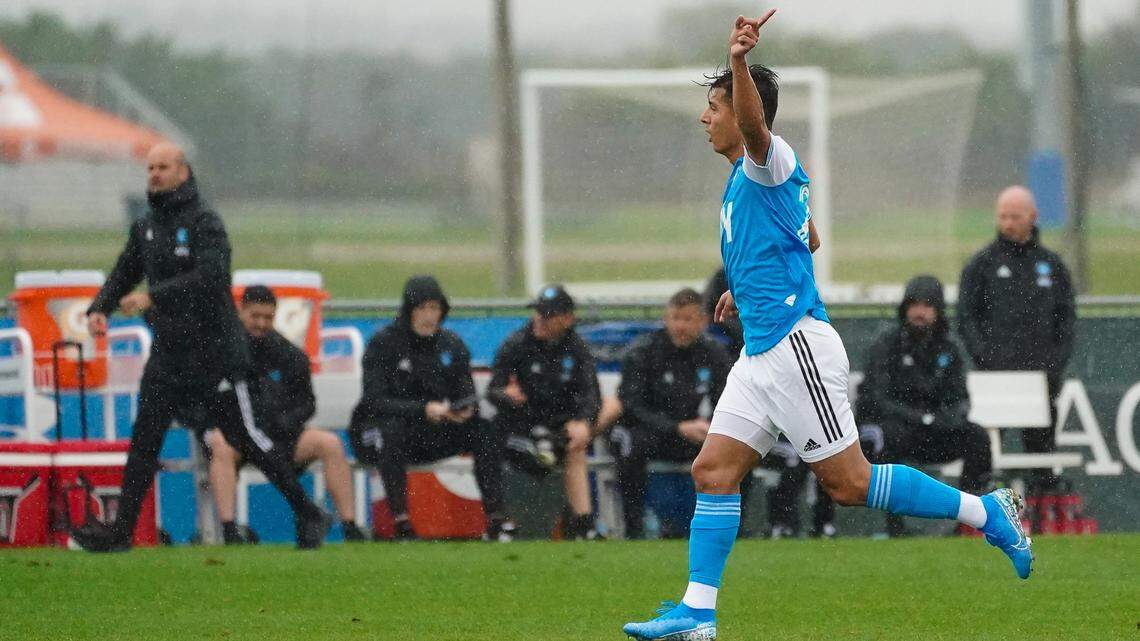 Charlotte Football Club plays Nashville in a match at IMG Academy in Bradenton on Feb. 8, 2022.