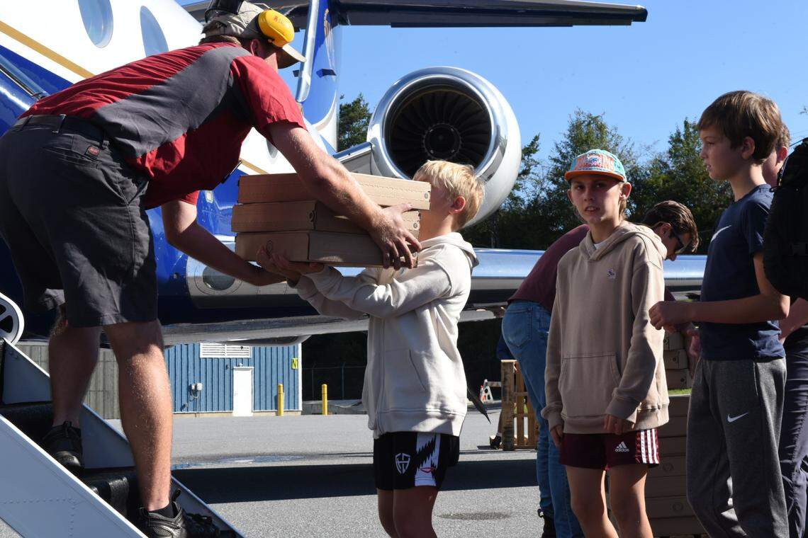 Ivanka Trump visited the Hickory Regional Airport on Wednesday, Oct. 2, 2024, to donate Starlink devices for internet connection to Hurricane Helene victims in North Carolina.