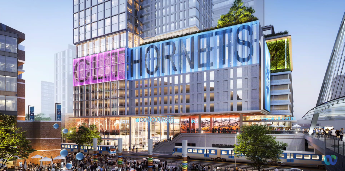 A preliminary design of the Charlotte Transportation Center redevelopment presented to Charlotte City Council on Sept. 26, 2022, shows what the building could have looked like.