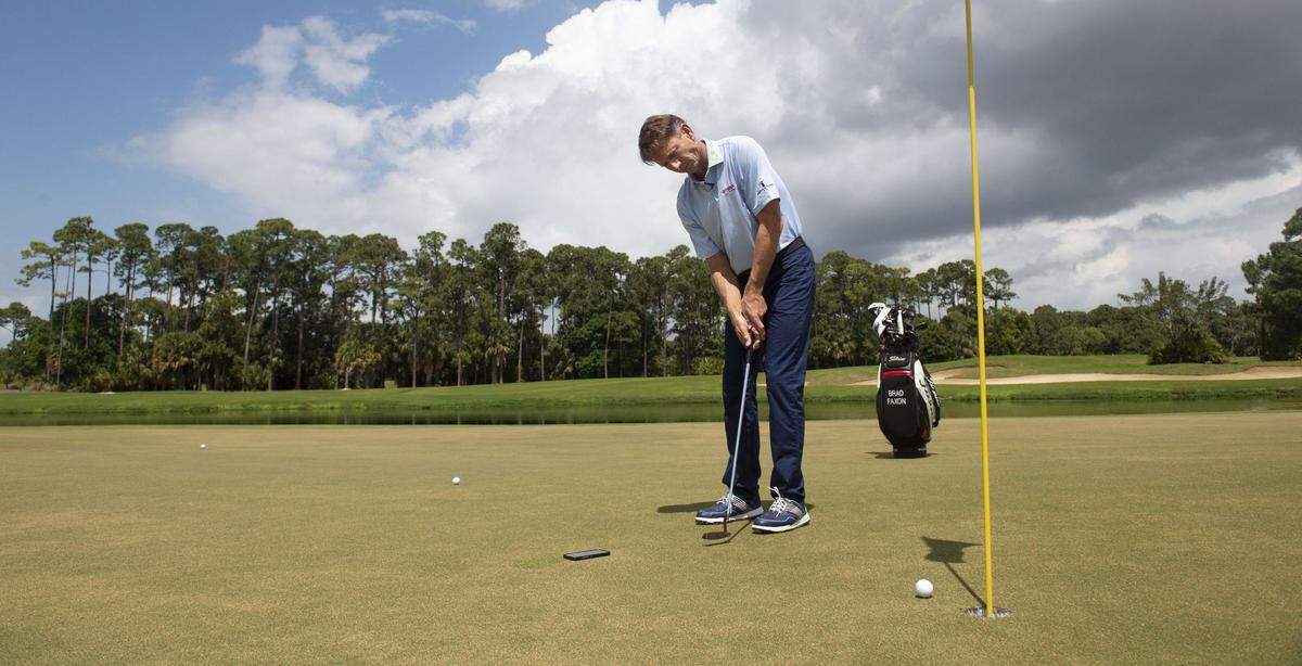 Long-time PGA Tour golfer Brad Faxon, seen Monday, March 25, 2019, is pictured at Old Palm Golf Club in Palm Beach Gardens, Florida.