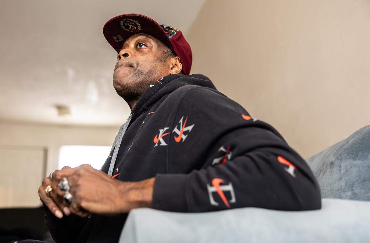 Edward Anthony Gallman talks about being assaulted on a CATS bus in Charlotte, N.C., on Tuesday, February 3, 2026.