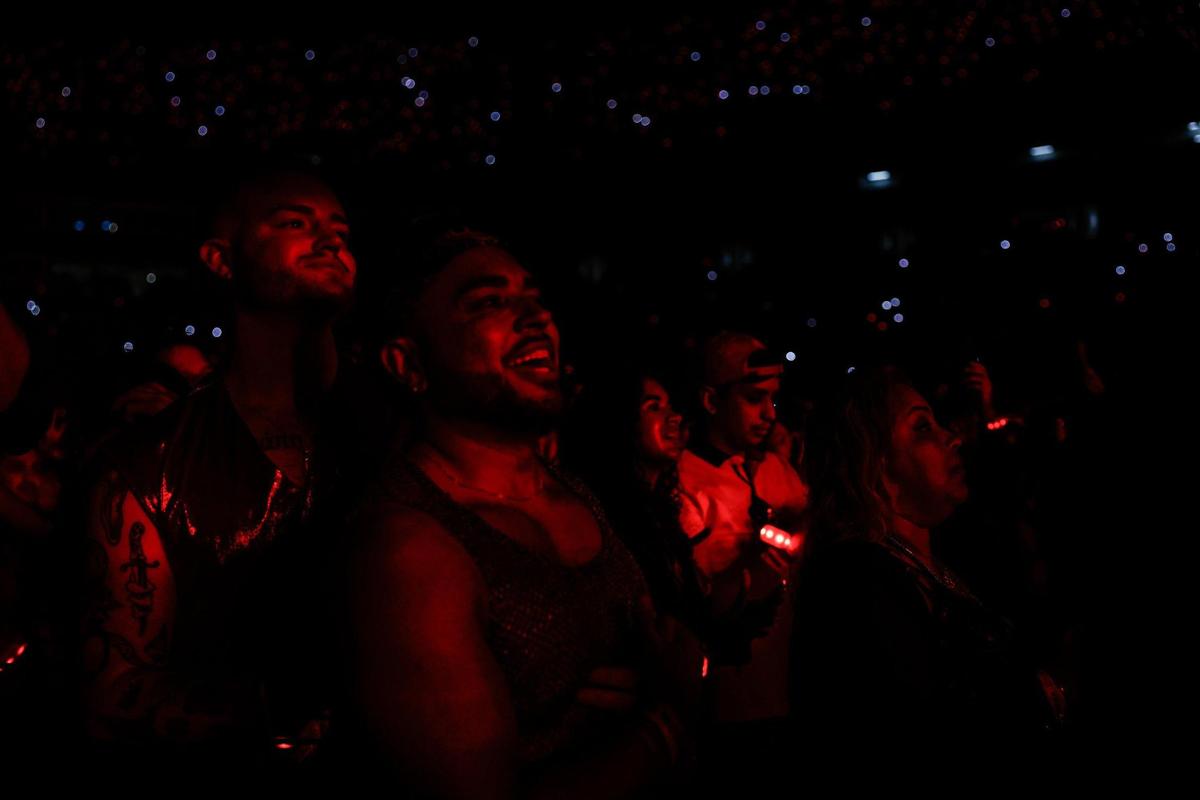 Fans watch Shakira perform at Bank of America Stadium in Charlotte on Tuesday night.