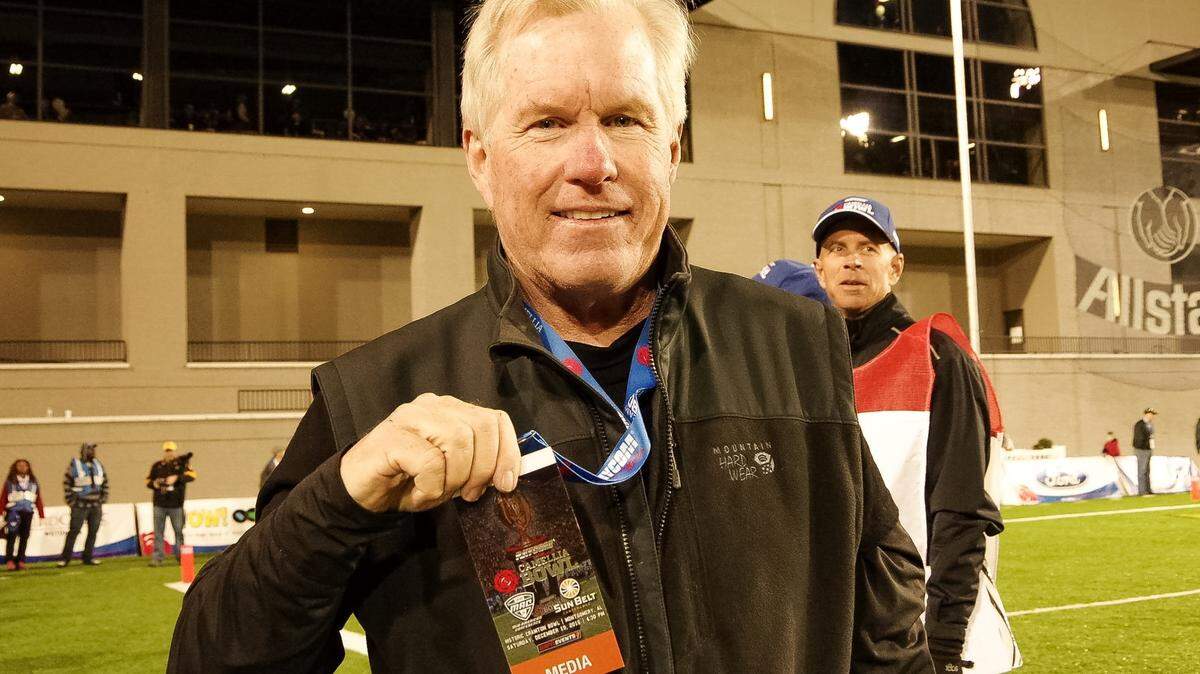 Steve Ohnesorge, photographed in 2015 at App State’s first bowl game (the Camellia Bowl) in Alabama.