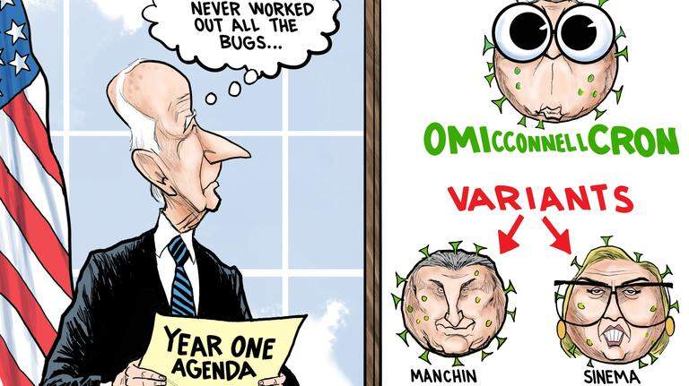 Kevin Siers cartoon: Biden’s first year