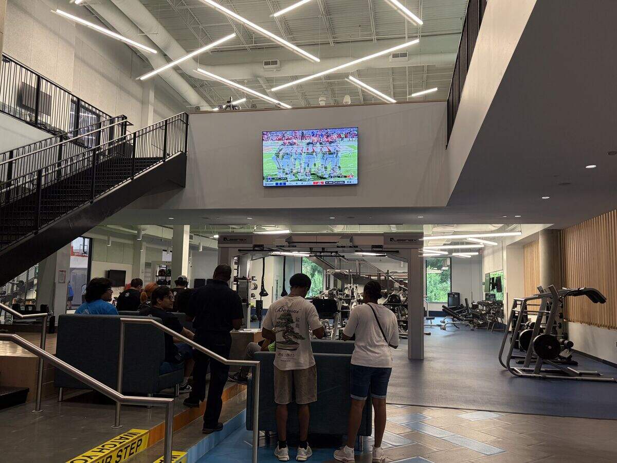 A group of teens plays the video game Madden NFL at Mecklenburg County Park and Recreation’s second Teen Summer Jam on Friday, July 17, 2026, at the Eastway Regional Recreation Center.