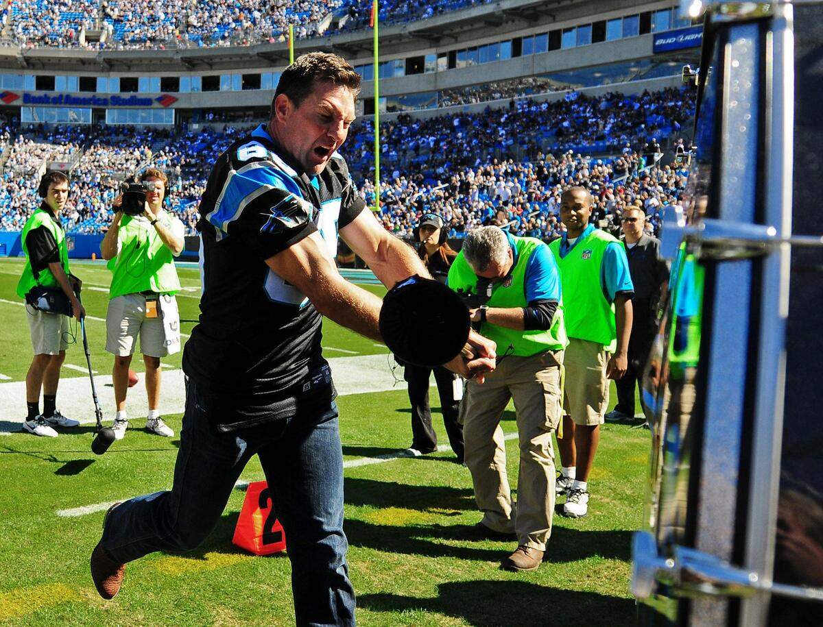 Since finishing his NFL career in 2003, Wesley Walls has become a real-estate developer in Charlotte. In 2012, he banged the “Keep Pounding” drum prior to a Carolina home game.