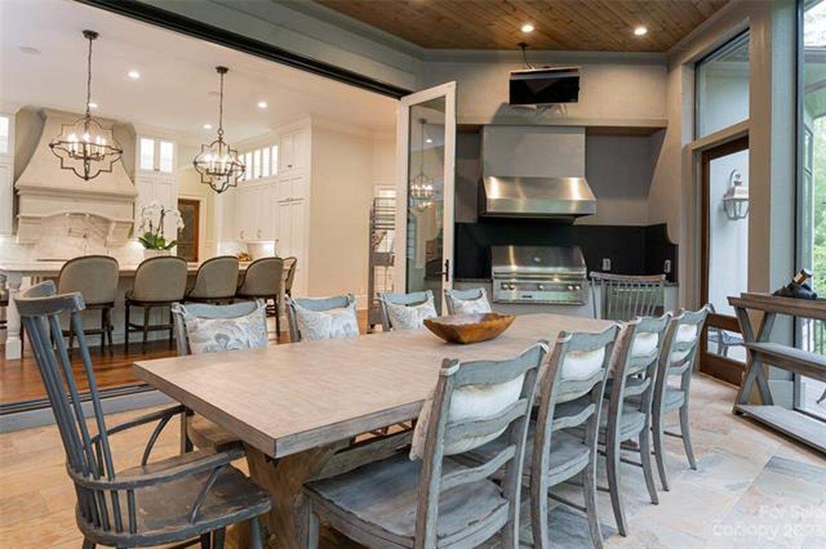 The gourmet kitchen has top of the line appliances,double islands and a separate prep kitchen.