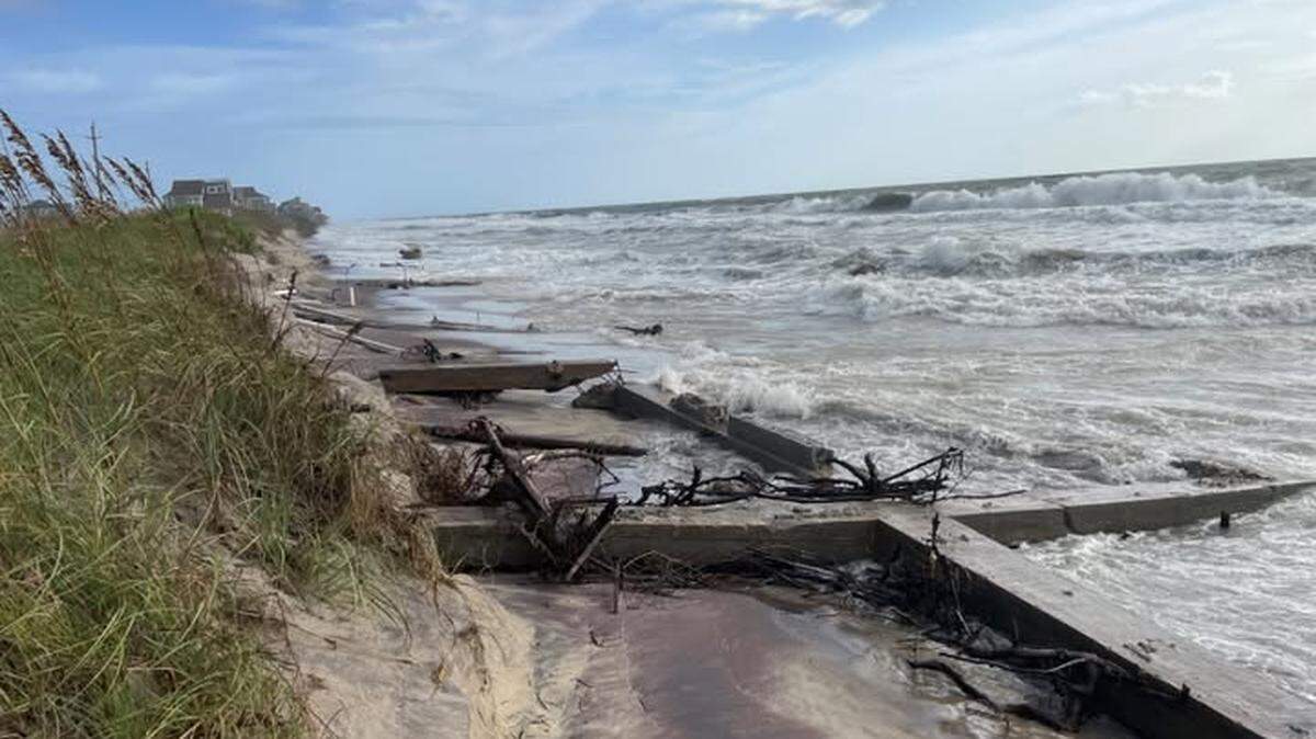 Coastal erosion began uncovering buried foundations of the former Cold War base in 2023, and park rangers began to notice a sheen on the water and the smell of gas, the National Park Service says.