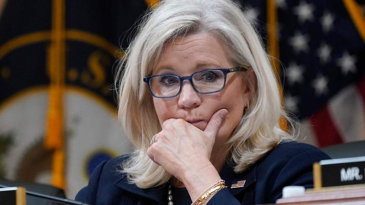 Liz Cheney, who was vice chair of the House select committee investigating the Jan. 6, 2021 attack on the Capitol, listens during a June 16, 2022. committee hearing.