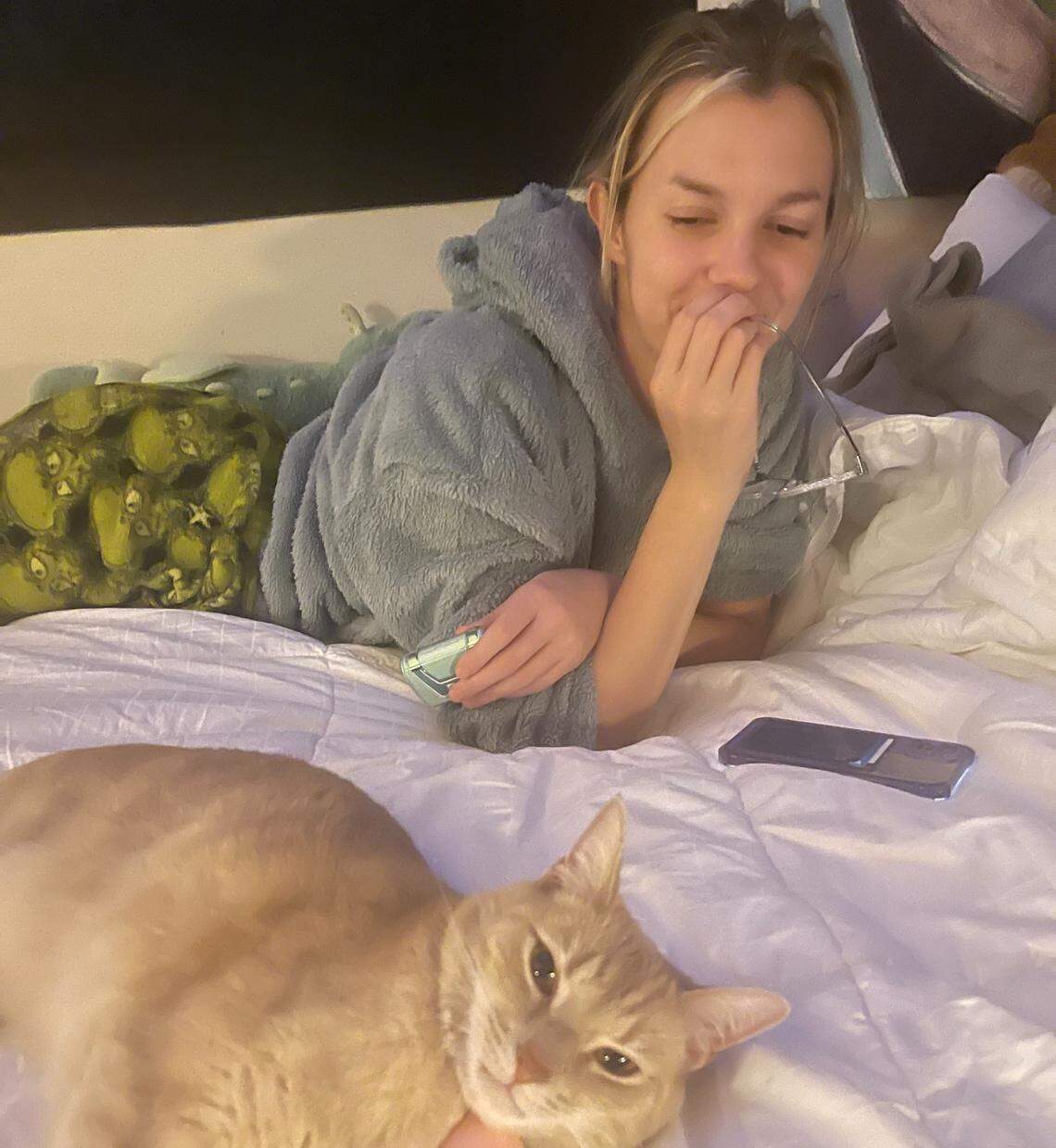 Iryna Zarutska — pictured here with the Haskells’ late family cat, Willow — became a huge animal lover after coming to the U.S., and eventually expressed interest in a career as a veterinary assistant.