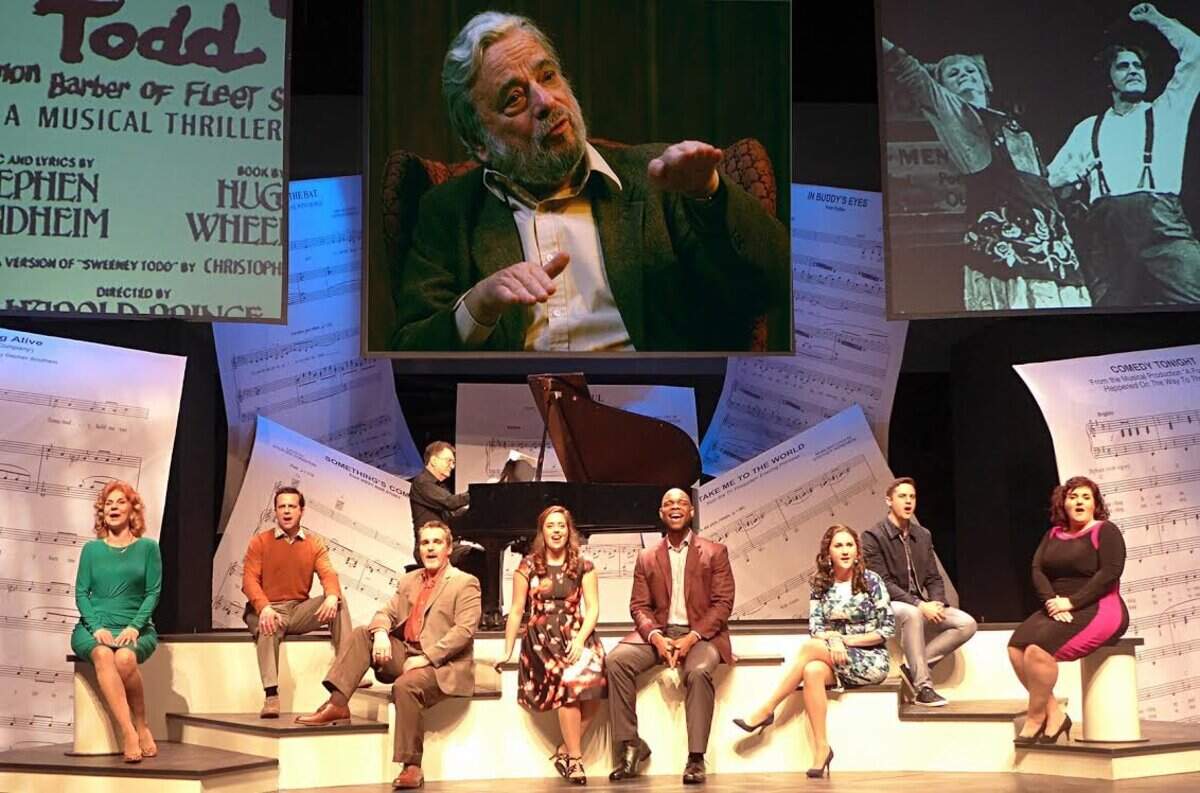 A group of performers sing the songs of Stephen Sondheim during a performance in Miami.