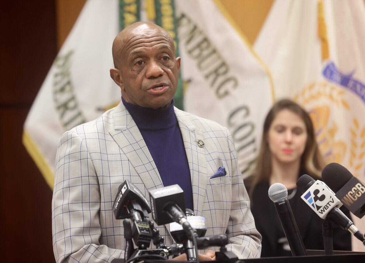 Mecklenburg County Sheriff Gary McFadden speaks Monday about North Carolina House Bill 307 known as Iryna's Law and how it will affect his agency.