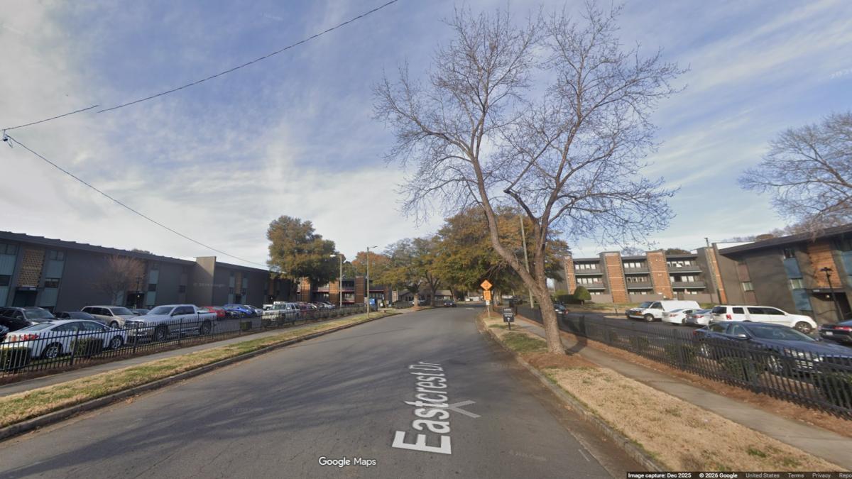 A male was fatally shot late Tuesday in an apartment community along Eastcrest Drive in east Charlotte, CMPD says.