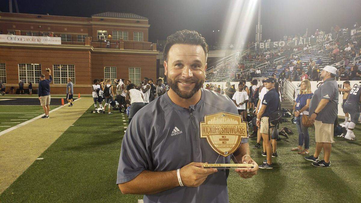 Former Hickory Ridge High coach Sam Greiner led Harding High to its first state championship since the ’50 in the 2017 season.