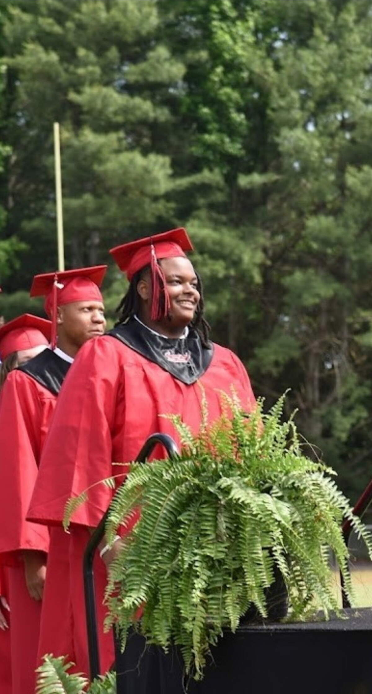 Jaelen McCormick, 20, at his graduation from South Stanly High School in Stanly County.