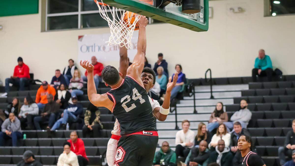 Providence Day Julian Johnson scores two and goes to he foul line at the George Lynch Invitational hosted by Phenom Hoops at Myers Park high school on November 22nd