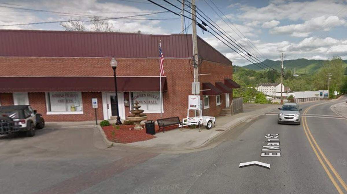 Robbinsville Town Hall in downtown Robbinsville, N.C.