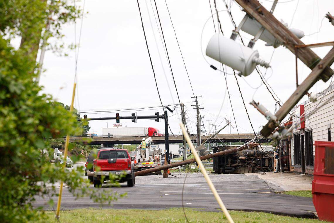 Severe storms caused damage across Gastonia causing power outages and poerty damage on Thursday, May 9, 2024.