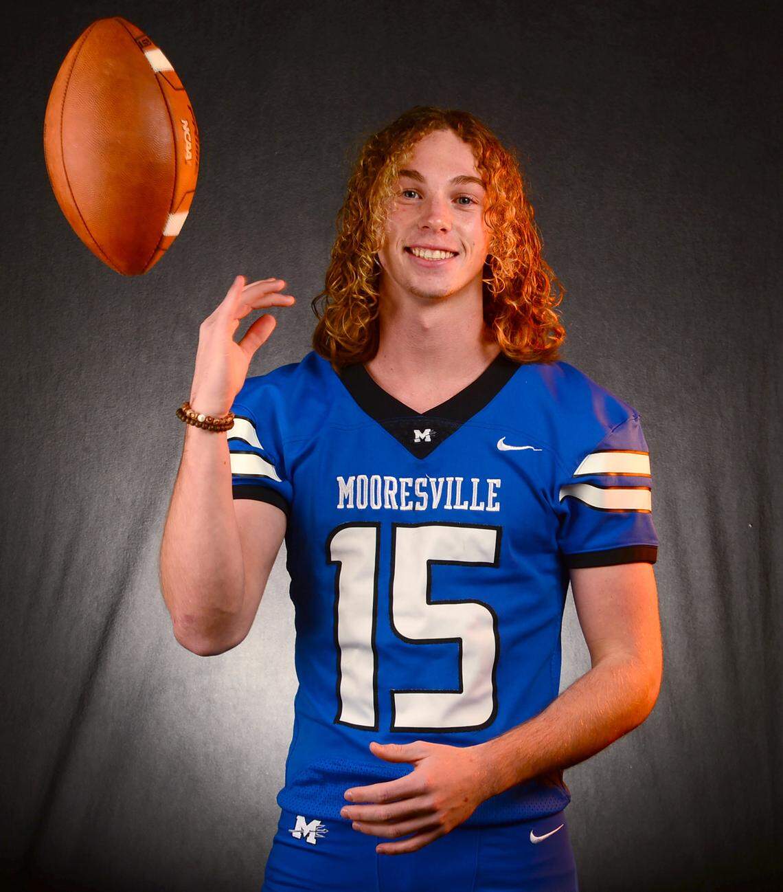 Mooresville Blue Devils quarterback Brody Norman on Tuesday, December 9, 2025.