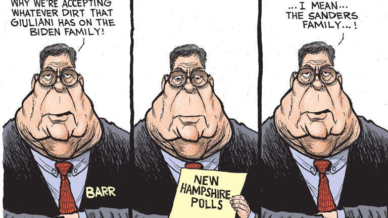 Kevin Siers cartoon: Barr’s Justice Dept. priorities . . .