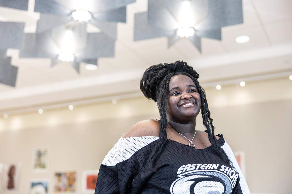 Nyla Martin poses for a portrait at Northwest School of the Arts in Charlotte, N.C., on Friday, February 20, 2026. Nyla made it to Hollywood after her audition on American Idol