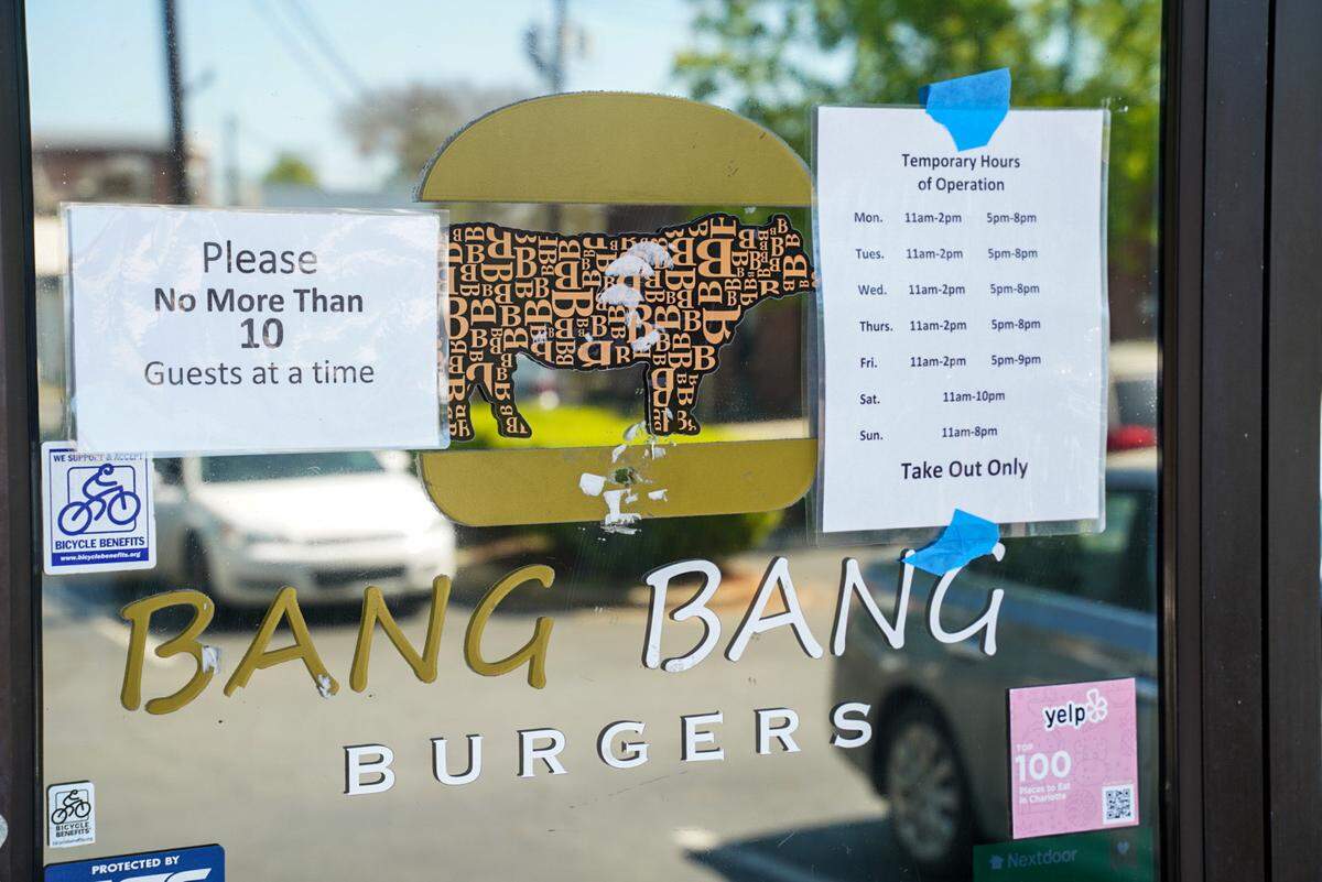 Bang Bang Burgers in Elizabeth on April 4, 2020, during the COVID-19 pandemic.