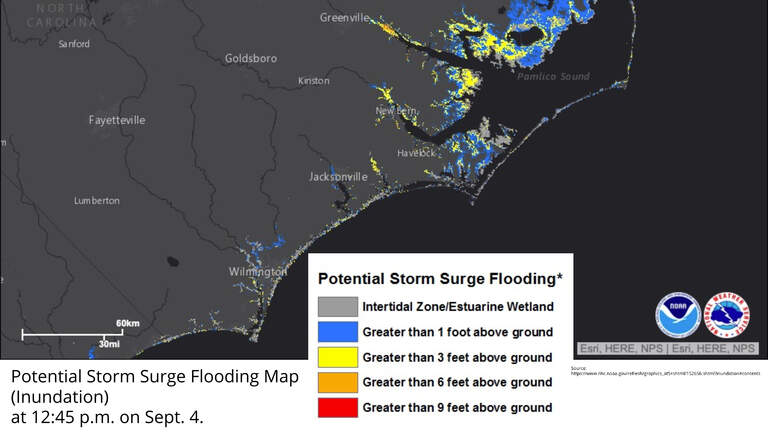 Threat of storm surge expands in North Carolina as Dorian nears the coast, maps show