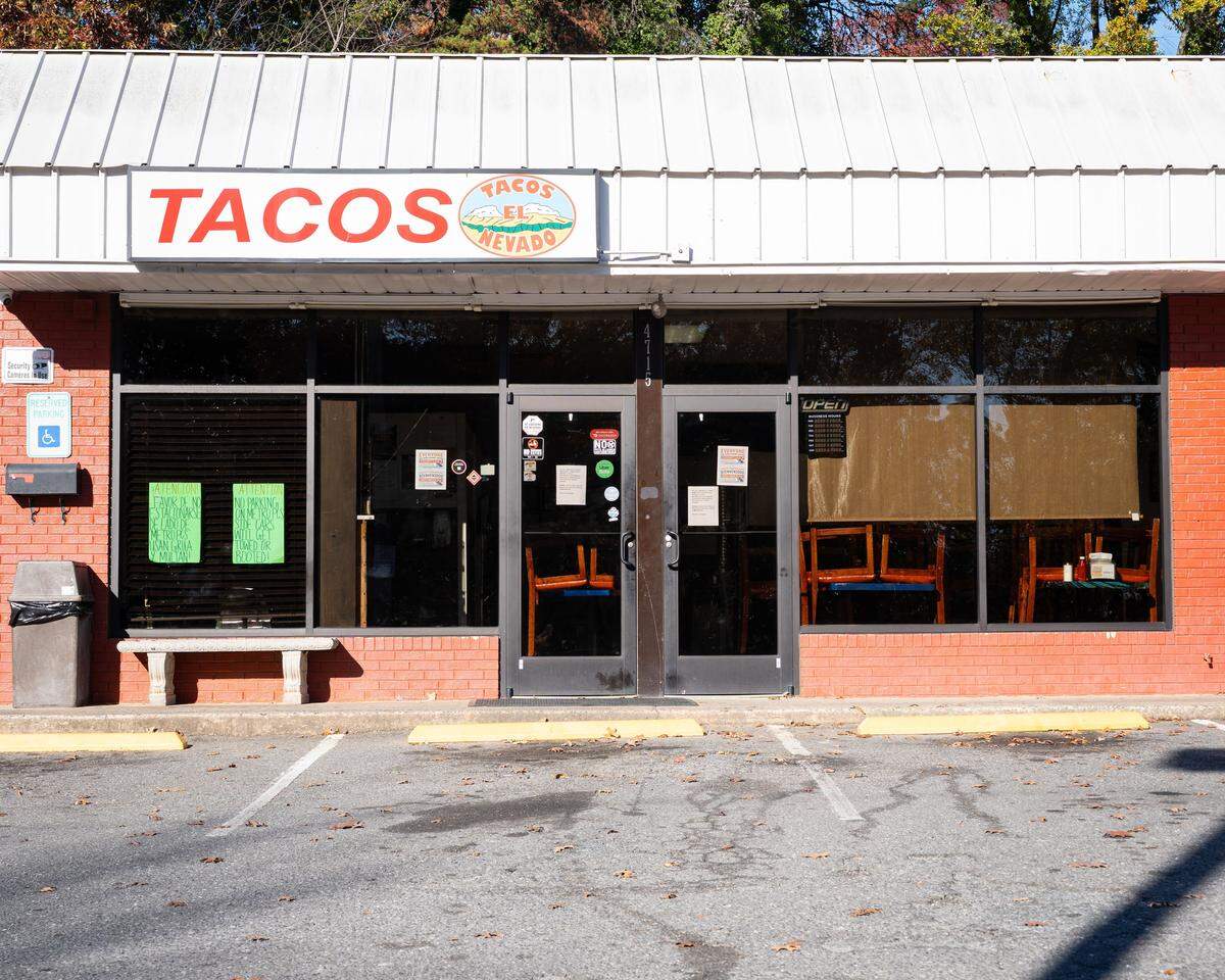 Photographer and community organizer Héctor Vaca Cruz showcased how businsesses were impacted during Border Patrol operations in Charlotte in November by shooting photos of empty parking lots.