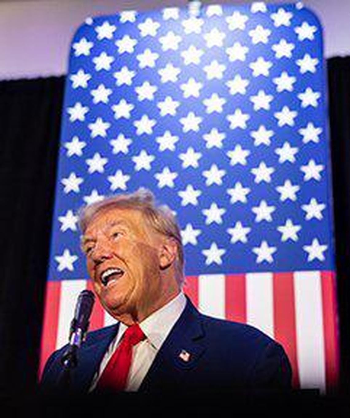 Former President Donald Trump gives remarks to the Fraternal Order of Police in Charlotte, N.C., on Friday, September 6, 2024.