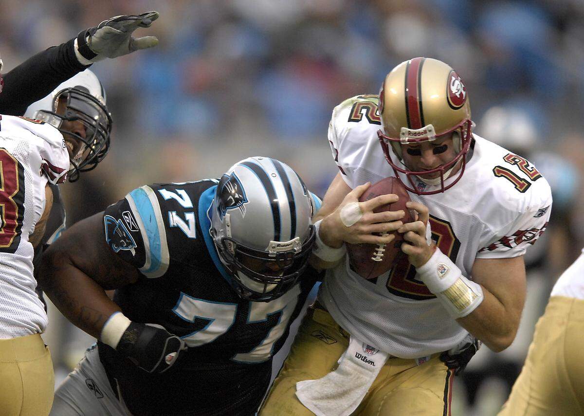 Kris Jenkins is one of five Carolina Panthers draftees to make multiple All-Pro teams.