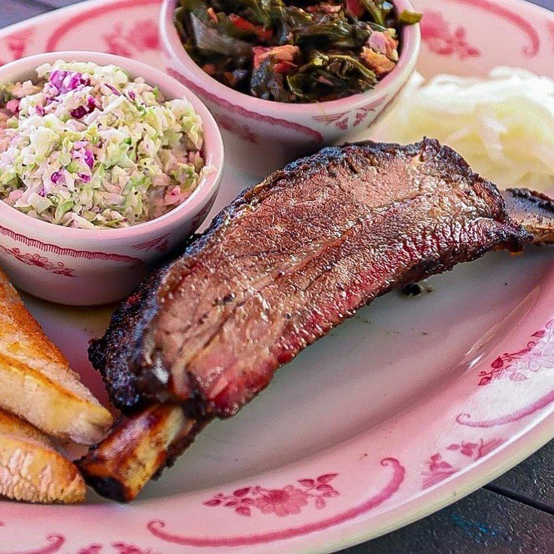Ribs, coleslaw and greens are staples of southern barbecue. 