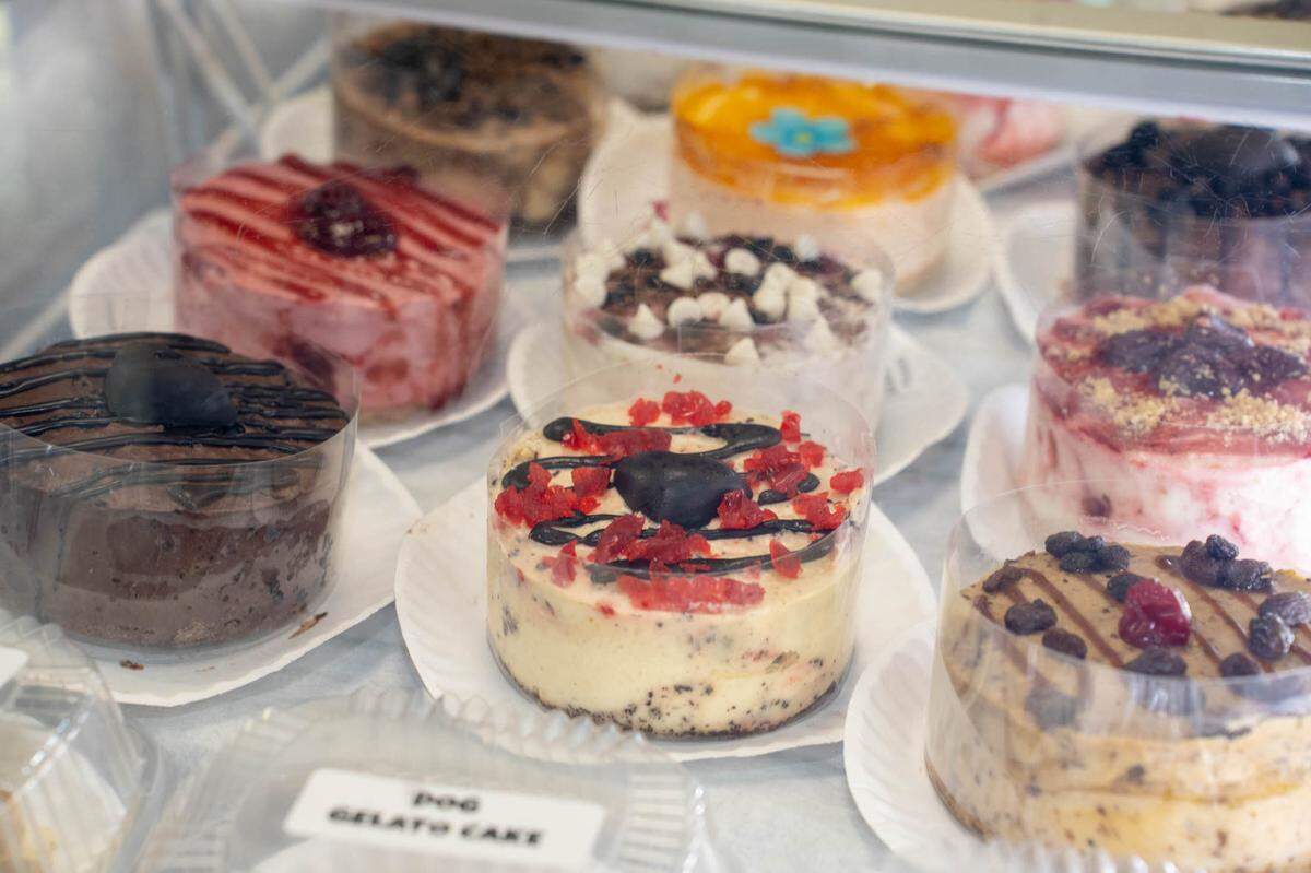 Grab a mini gelato cake from Artisen Vegelato in Matthews on the way to your next holiday party.